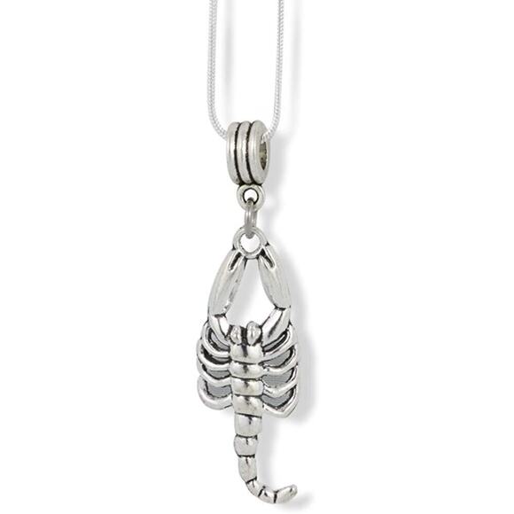 Scorpion Charm Snake Chain Necklace - Picture 1 of 4